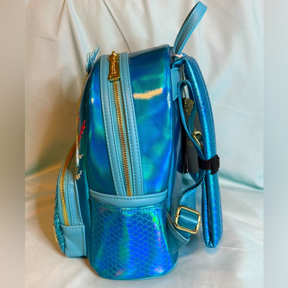 Loungefly x Disney The Little Mermaid King Triton Sequin Backpack - Picture 2 of 9